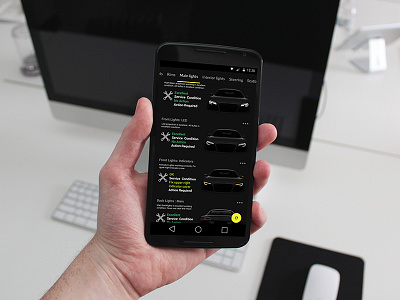 Lights Diagnostics info android android l app car design material design ui ux