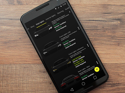 Lights screen refinement android app cars concept lights material design nexus ui ui design