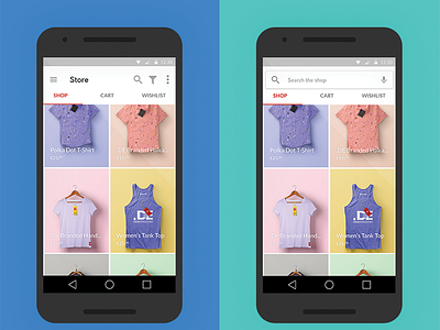 Android Preview android app ecommerce nexus 5 shop store ui ux