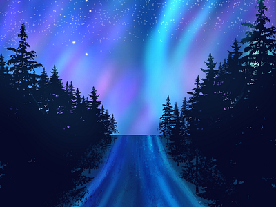 Northern Lights Aurora aurora aurora borealis design illustration northern lights procreate