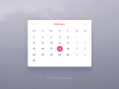 UI Calendar calendar february