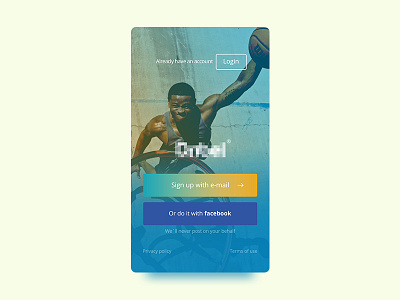 Main screen - UI aplicación app basketball login mobile sports
