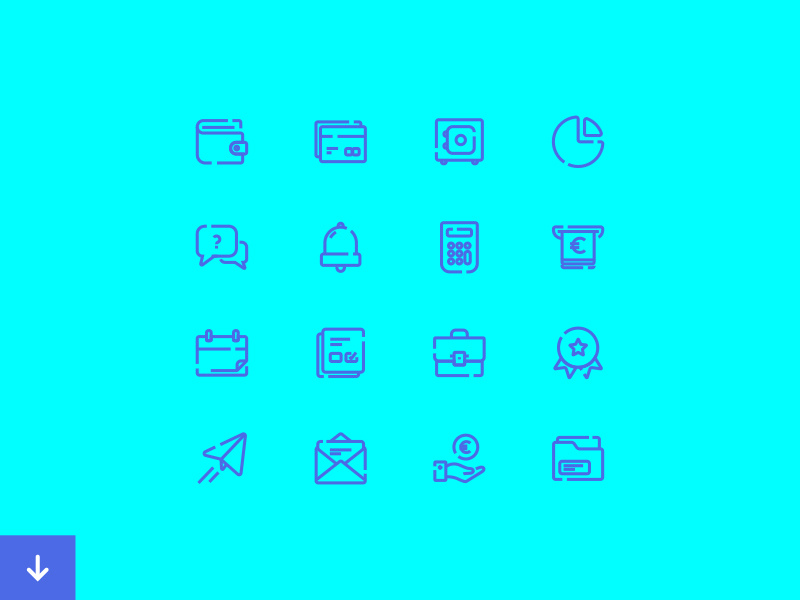 Banking icons set by José Polanco