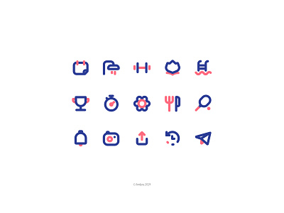 Andjoy Icons Set calendar camera gym icons iconset lunch notifications send service share sport swimming wellness