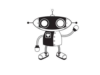 Hello Robot:: Mascot design graphic icon illustration logo mascot minimal prompt robot video game