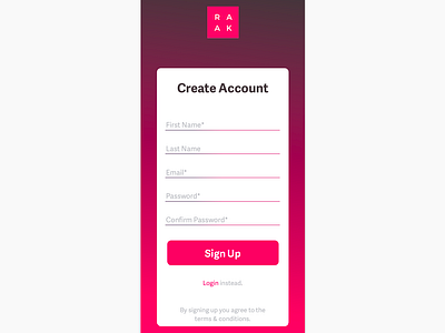 Sign Up Screen, Created With Sketch App aplusdesign.co beautiful dailyui dailyui 001 design mobile mobile app mobile app design sign up form signup signup form signup page signupform ui vector