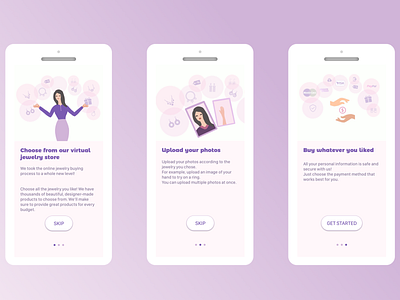 Virtual Jewelry Store Onboarding - Daily UI 023 aplusdesign aplusdesign.co artist daily daily 100 challenge daily ui daily ui challange dailyui design digital artist illustration mobile mobile app mobile app design startup ui ui design ui design challenge ui designer ui designers