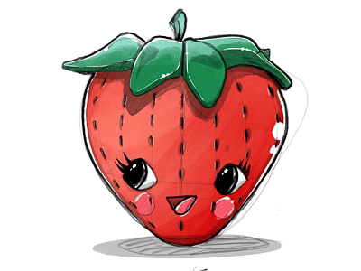 Strawberry draw illustration procreate app sketch strawberry