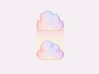 Clouds of Colorful Lines cloud servers design gradual change graphic illustraion