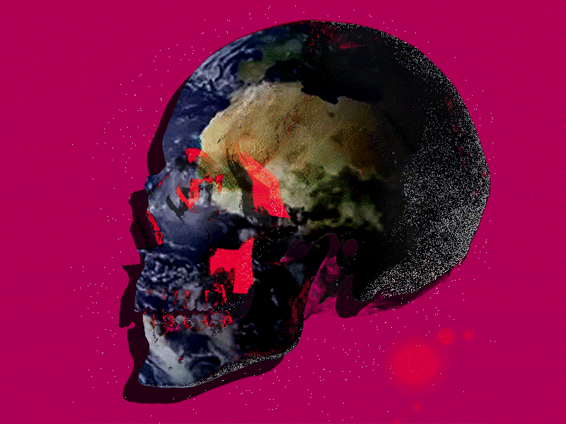 Globetrotter Skull animation animation 2d animation design composite composite image design gif gif animated gif animation motion graphics photo art photoshop photoshop art