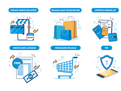 Paylater Infographic for Blibli.com branding icon icon set icons illustration infographic uiux vector