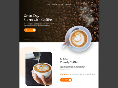 Coffee Shop Website - Landing Page branding landingpage ui uidesign uiux uiuxdesign webdesign website