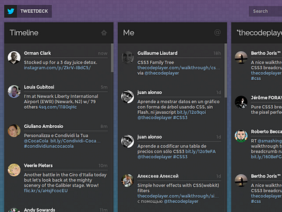 UI concept for TweetDeck