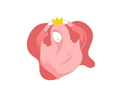 Illustration for Hijab Pride branding crown design flat hijab icon illustration logo minimal muslim muslimah pink vector woman