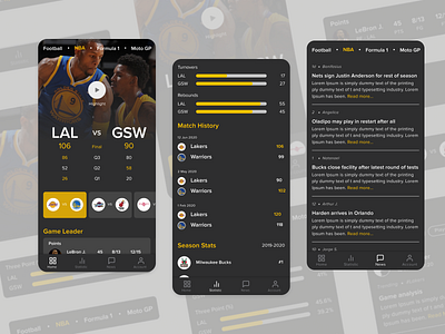 Score Match App explore nba ui design ux