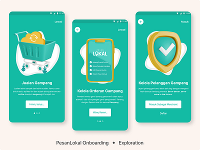 PesanLokal- Onboarding 3d app explore typography ui ui design