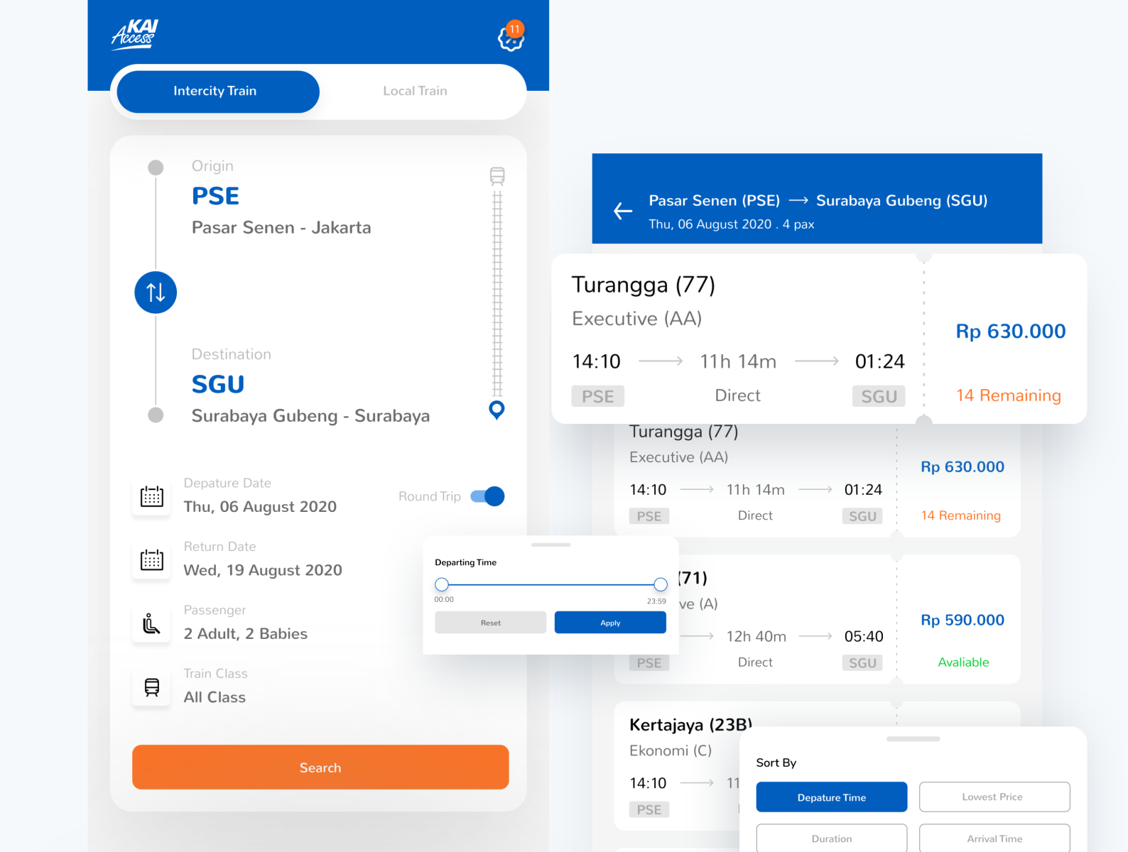 Train Tickets Booking- Redesign KAI Access adobexd design figmadesign illustration inspiration reservation ticket app ticket booking train ui uid uidesign ux ux ui uxdesign