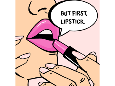 But first,lipstick. comic art design digitalart illustration pop art portait