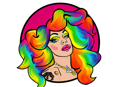 Rtist drag popart rainbow