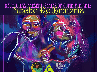 Cumbia Nights: Noche de Brujería, Instagram post design illustration