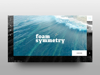 Foam Symmetry: Landing Concept (1 of 2) design graphic design home landing design landing page magazine ocean surf ui web web design