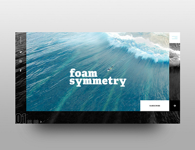 Foam Symmetry: Landing Concept (1 of 2) design graphic design home landing design landing page magazine ocean surf ui web web design