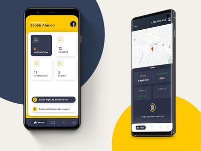 Employee Management App UI Design app app design attendance branding design employee engagement ui ux