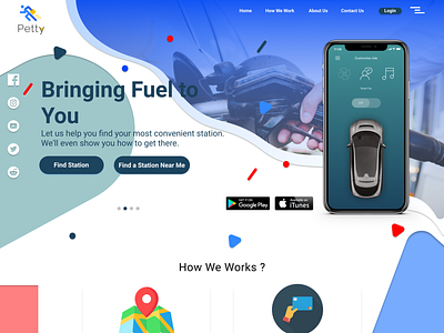 Landing Page Petty Web app design illustration typography ui web website