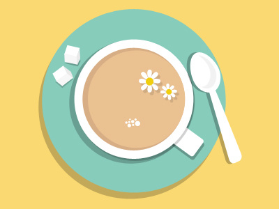 Camomile tea blue camomile flat icons sugar tea