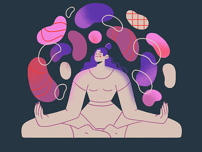 Transition 6hexcodes character flat illustration illustrator meditation yoga