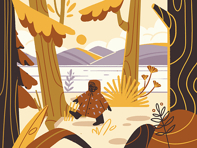 Autumn autumn character editorial flatdesign forest illustration mograph photoshop ui