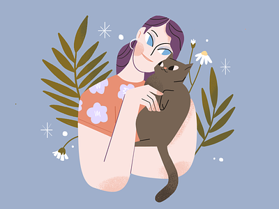 Cat Lover cat character illustration