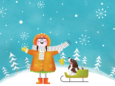 Snow happy illustration snow