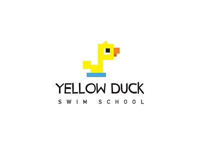Yellow Duck bird duck logo pixel school swim yellow