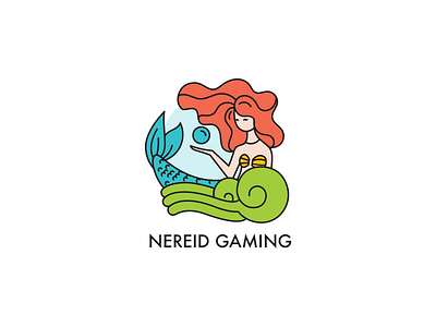 Nereid Gaming logo mermaid nereid sea serene sign
