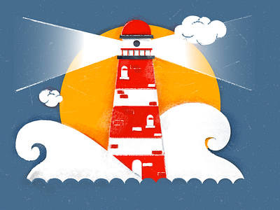 Lighthouse illustration lighthouse sea