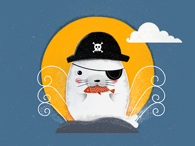 A pirate seal illustration pirate sea seal