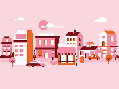 Pink cityscape