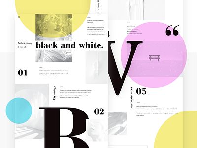 Black and white landing page