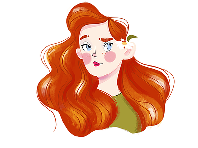 Redhead character characterdesign cute girl illustration illustrator portrait redhead