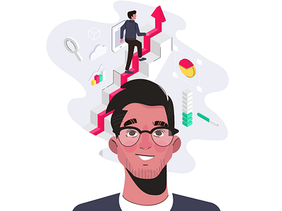 Career dreamer character editorial flat illustration illustrator ui ux