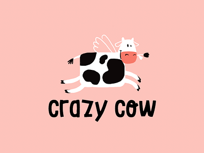 Logo Concept character cow crazy illustration logo