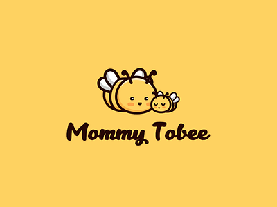 Mommy to bee bee branding character illustration logo