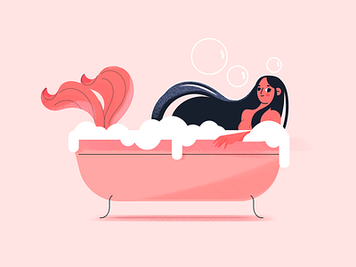 Mermay character editorial flat illustration illustrator mermaid texture ui