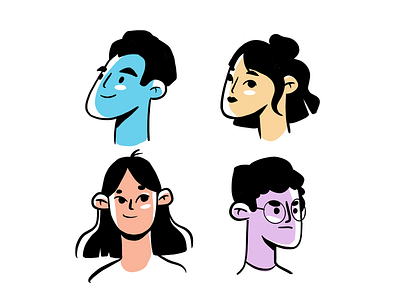 Faces character editorial flat illustration illustrator