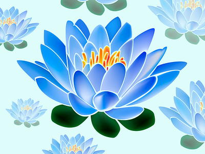 Lotus flower illustration typography