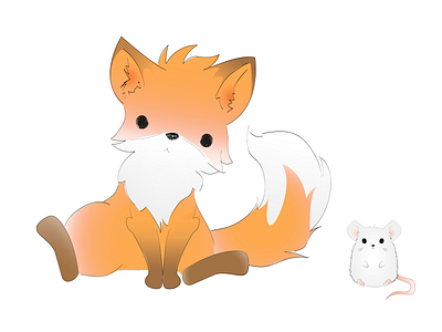 The tale of the fox and the mouse design illustration vectors