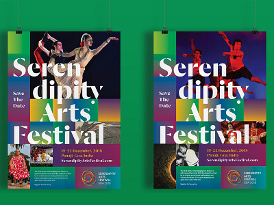 Branding for Serendipity Arts Festival, 2018 arts branding festival goa gradient india panaji poster design print save the date serendipity