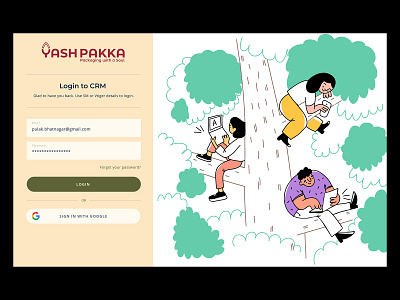 Yash Pakka CRM Login UI