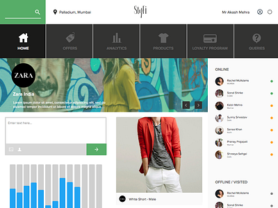 STYFI App Dashboard dashboard design fashion interface ui ux wip